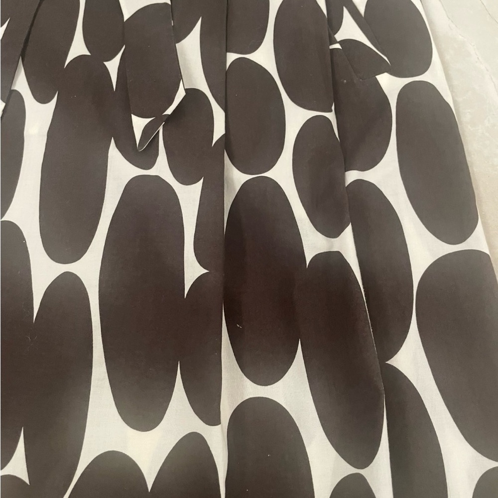 Ann Taylor Loft Skirt Size 6P Brown White Abstract Side Zip Up Pockets Cotton - Picture 4 of 8